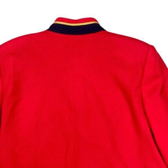 Maggie McNaughton Wool Blazer Size 16W Red Y2K Holiday Festive Christmas Jacket - Picture 6 of 16